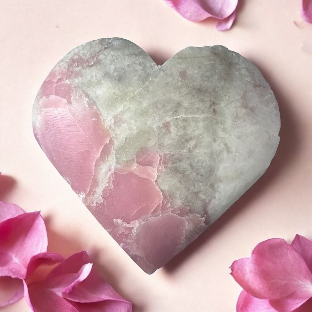 Pink Opal Heart Carving‎ (#6)